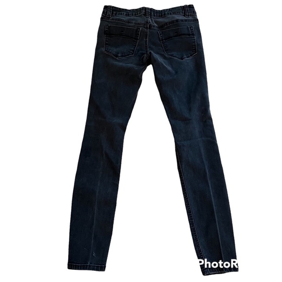 𝅺RSQ Ibiza skinny black distressed jeans, size 7, super stretchy. - Picture 2 of 9
